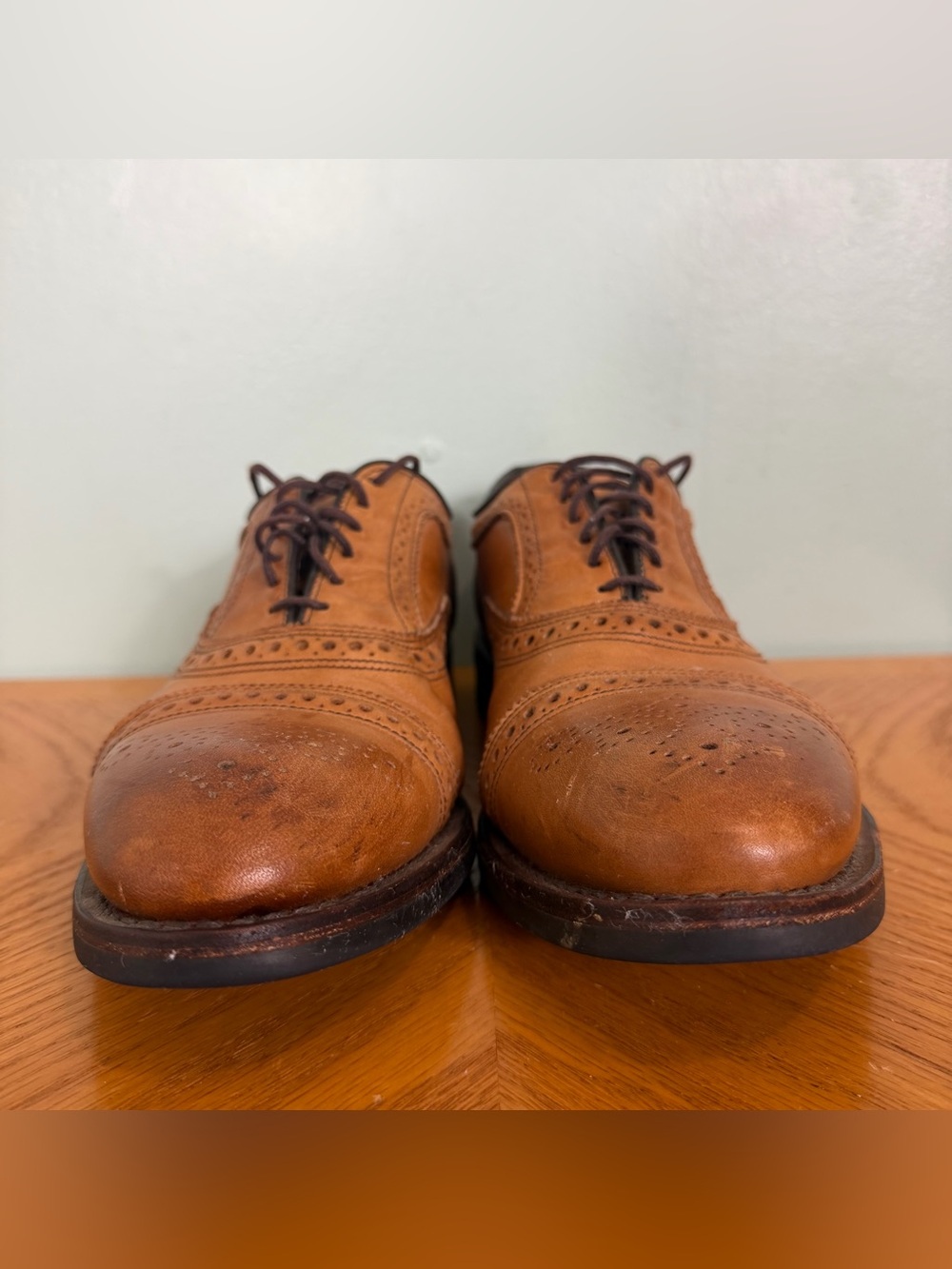 Allen Edmonds Strand Cap Toe Oxford Dress Shoe Dainite Sole Walnut Brown Leather - Picture 6 of 11